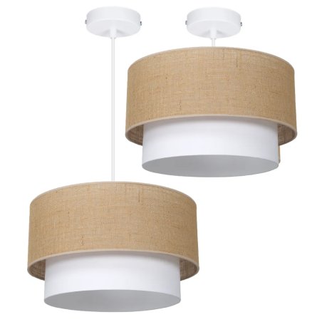 LAMPA WISZĄCA ABAŻUR JUTA SKOS 45CM ASYMETRYCZNA E27