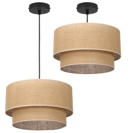 LAMPA WISZĄCA ABAŻUR JUTA SKOS 45CM ASYMETRYCZNA E27