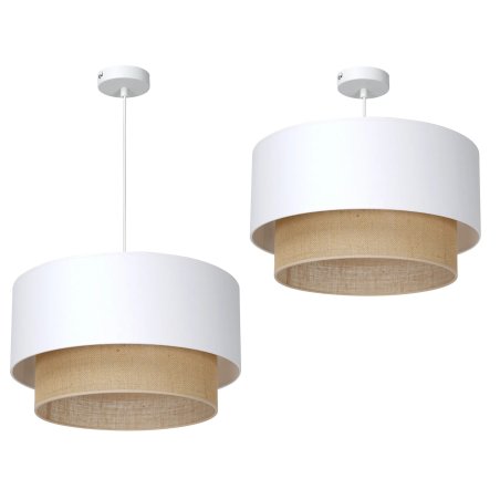 LAMPA WISZĄCA ABAŻUR JUTA SKOS 45CM ASYMETRYCZNA E27