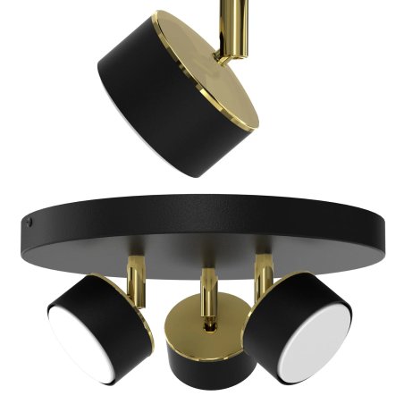 LAMPA DO SALONU SUFITOWA PLAFON LED LOFT GX53 ZŁOTY GOLD