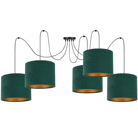 LAMPA WISZĄCA SUFITOWA ŻYRANDOL PAJĄK ZAMSZ SPIDER WELUR LED