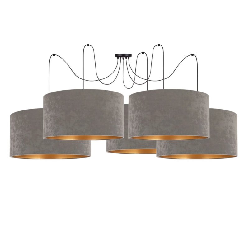 LAMPA SUFITOWA SPIDER PAJĄK ZAMSZ WELUR 40 CM