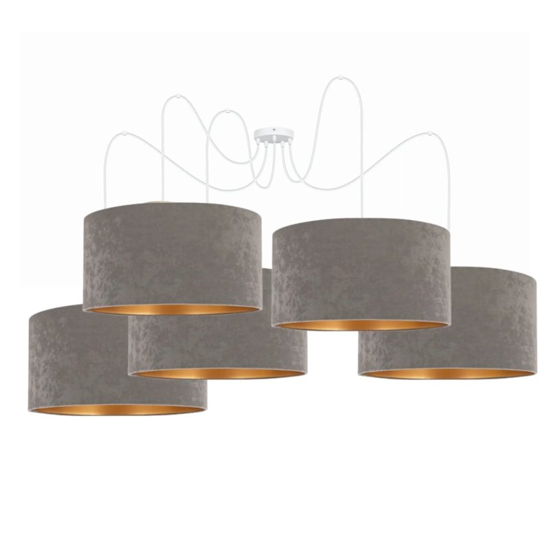 LAMPA SUFITOWA SPIDER PAJĄK ZAMSZ WELUR 40 CM