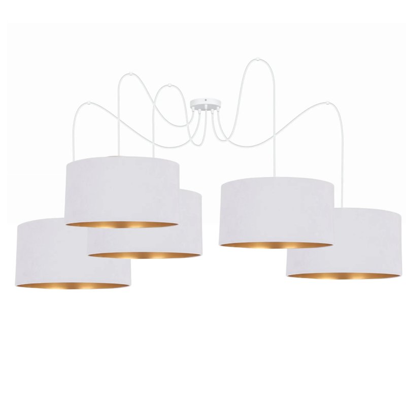LAMPA SUFITOWA SPIDER PAJĄK ZAMSZ WELUR 40 CM