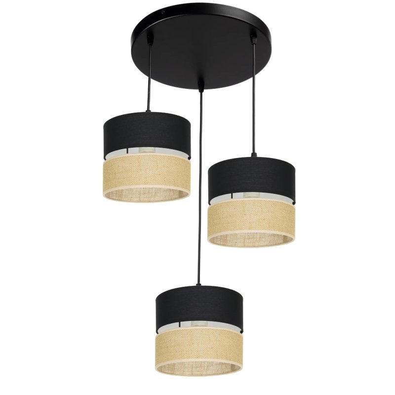 LAMPA WISZĄCA ŻYRADNOL JUTA BOHO JUTOWA DUO TALERZ