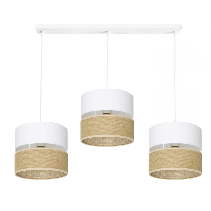 LAMPA WISZĄCA SUFITOWA JUTA BOHO JUTOWA PASY DUO