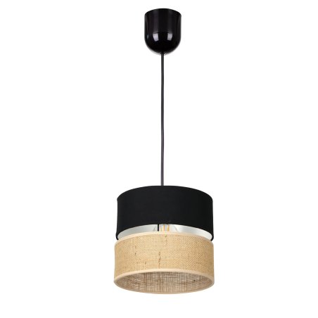 LAMPA WISZĄCA SUFITOWA JUTA BIAŁA JUTOWA DUO PASY BOHO