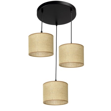 LAMPA WISZĄCA SUFITOWA PLAFON JUTOWA JUTA BOHO
