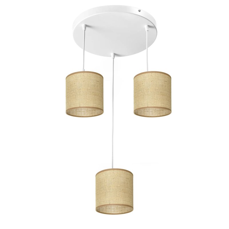 LAMPA WISZĄCA SUFITOWA PLAFON JUTOWA JUTA BOHO