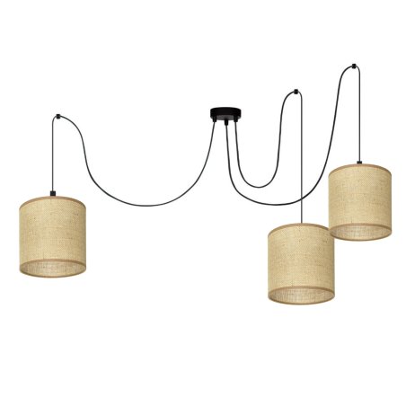 LAMPA WISZĄCA SPIDER ŻYRANDOL ETNO BOHO JUTOWY