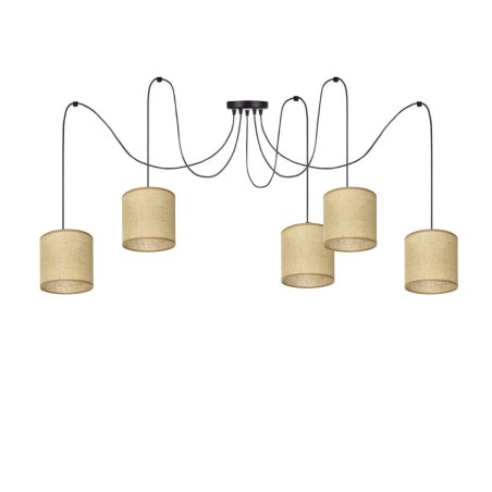 LAMPA WISZĄCA SPIDER ŻYRANDOL ETNO BOHO JUTOWY
