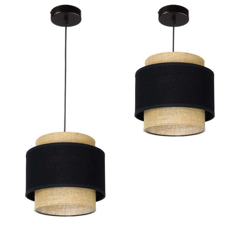 LAMPA WISZĄCA SUFITOWA JUTA BOHO JUTOWA PODWÓJNA