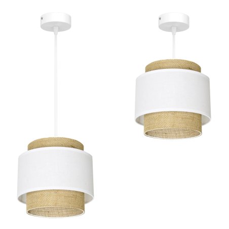 LAMPA WISZĄCA SUFITOWA JUTA BOHO JUTOWA PODWÓJNA