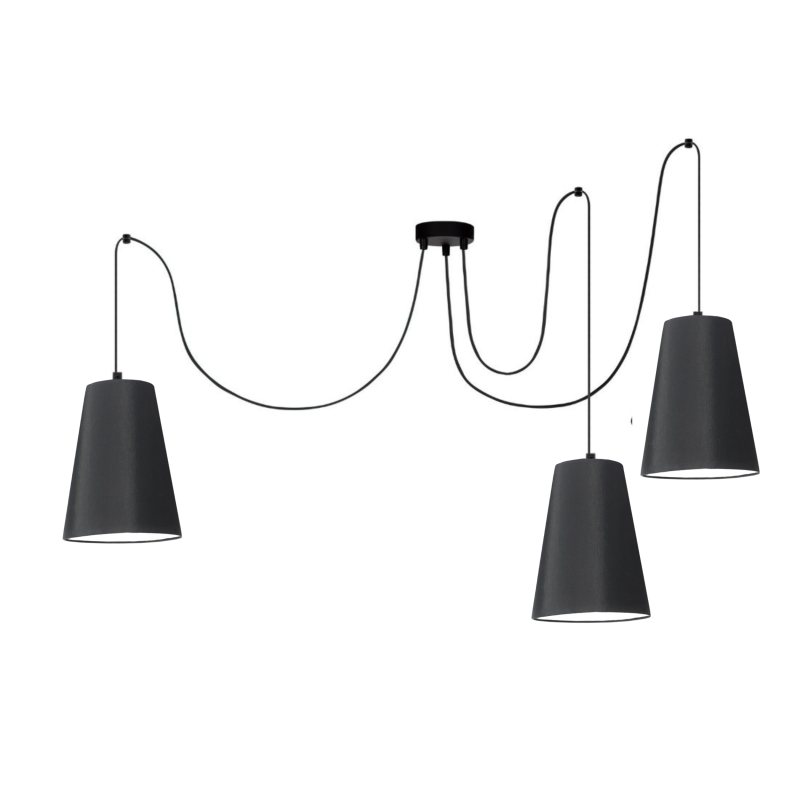 LISTWA LAMPA WISZĄCA SUFITOWA ABAŻUR STOŻEK KOLORY E27 PAJĄK 3-pkt