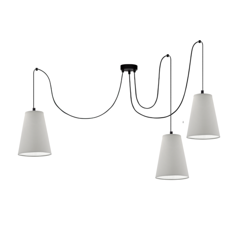 LISTWA LAMPA WISZĄCA SUFITOWA ABAŻUR STOŻEK KOLORY E27 PAJĄK 3-pkt