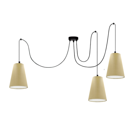 LISTWA LAMPA WISZĄCA SUFITOWA ABAŻUR STOŻEK KOLORY E27 PAJĄK 3-pkt