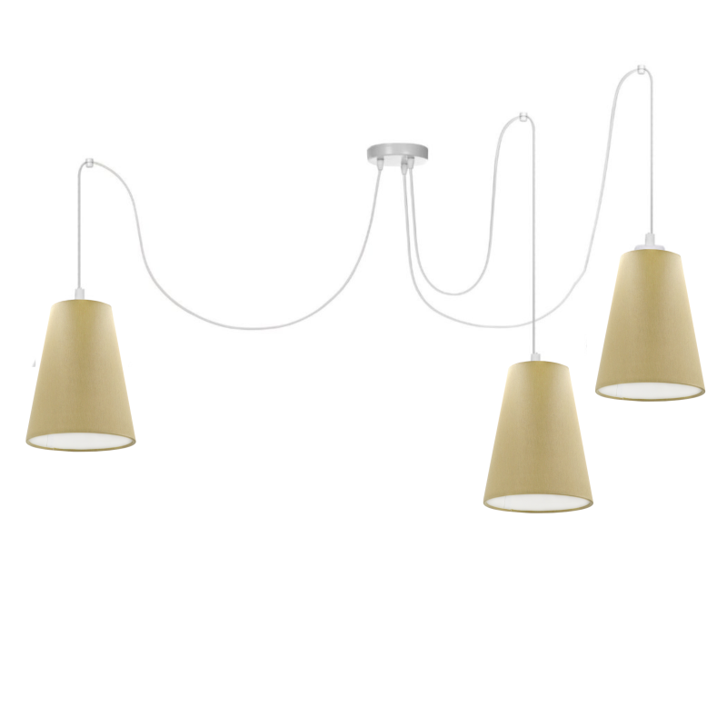 LISTWA LAMPA WISZĄCA SUFITOWA ABAŻUR STOŻEK KOLORY E27 PAJĄK 3-pkt