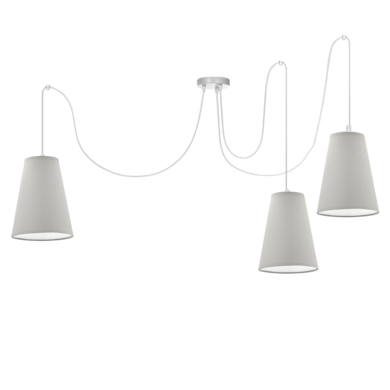 LISTWA LAMPA WISZĄCA SUFITOWA ABAŻUR STOŻEK KOLORY E27 PAJĄK 3-pkt