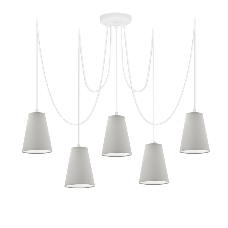 LISTWA LAMPA WISZĄCA SUFITOWA ABAŻUR STOŻEK KOLORY E27 PAJĄK 3-pkt