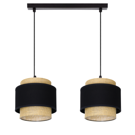 LAMPA WISZĄCA SUFITOWA JUTA BOHO JUTOWA PODWÓJNA