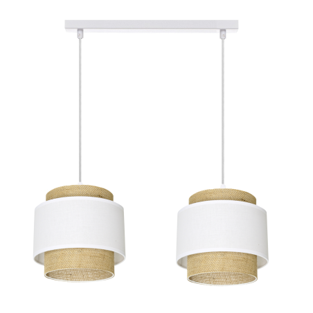 LAMPA WISZĄCA SUFITOWA JUTA BOHO JUTOWA PODWÓJNA