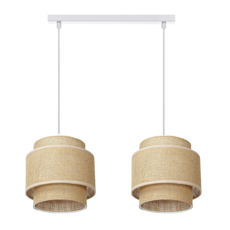 LAMPA WISZĄCA SUFITOWA JUTA BOHO JUTOWA PODWÓJNA