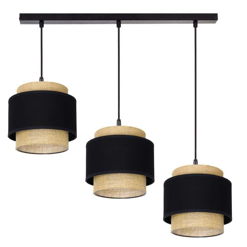 LAMPA WISZĄCA SUFITOWA JUTA BOHO JUTOWA PODWÓJNA