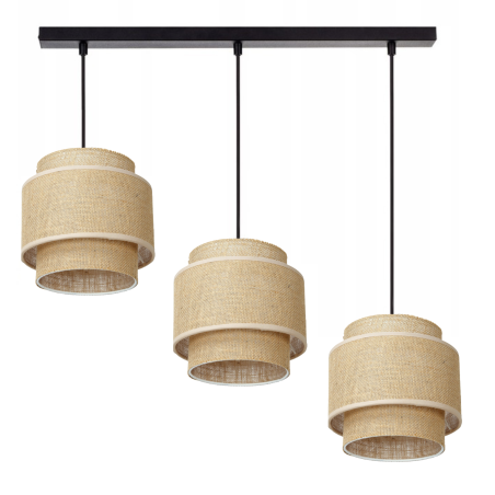 LAMPA WISZĄCA SUFITOWA JUTA BOHO JUTOWA PODWÓJNA