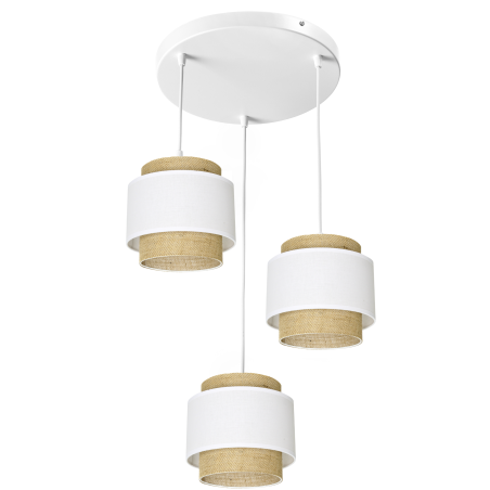 LAMPA WISZĄCA JUTA TALERZ JUTOWA PODWÓJNY ABAŻUR