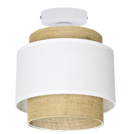 LAMPA SUFITOWA PLAFON JUTA JUTOWA PODWÓJNY ABAŻUR BOHO