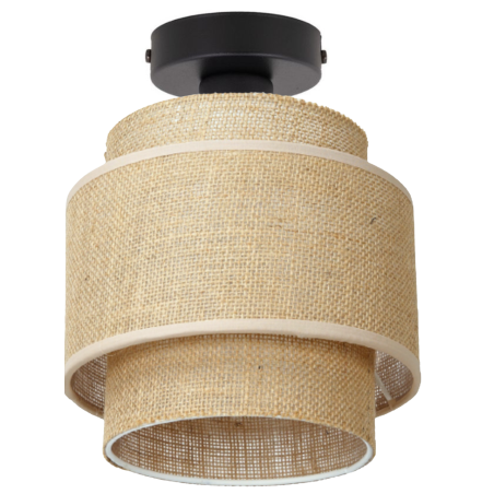LAMPA SUFITOWA PLAFON JUTA JUTOWA PODWÓJNY ABAŻUR BOHO