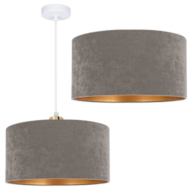 LAMPA SUFITOWA WISZĄCA ABAŻUR ZAMSZ WELUR 40 CM