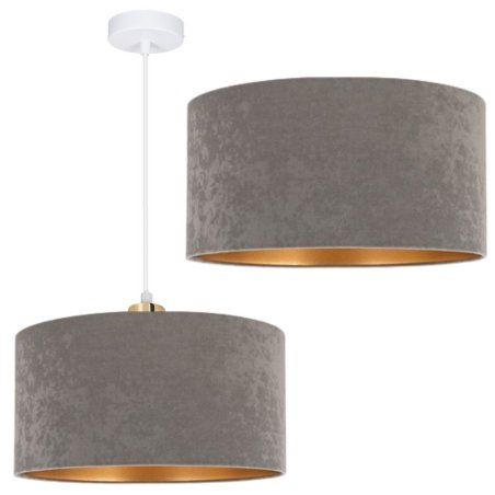 LAMPA SUFITOWA WISZĄCA ABAŻUR ZAMSZ WELUR 40 CM