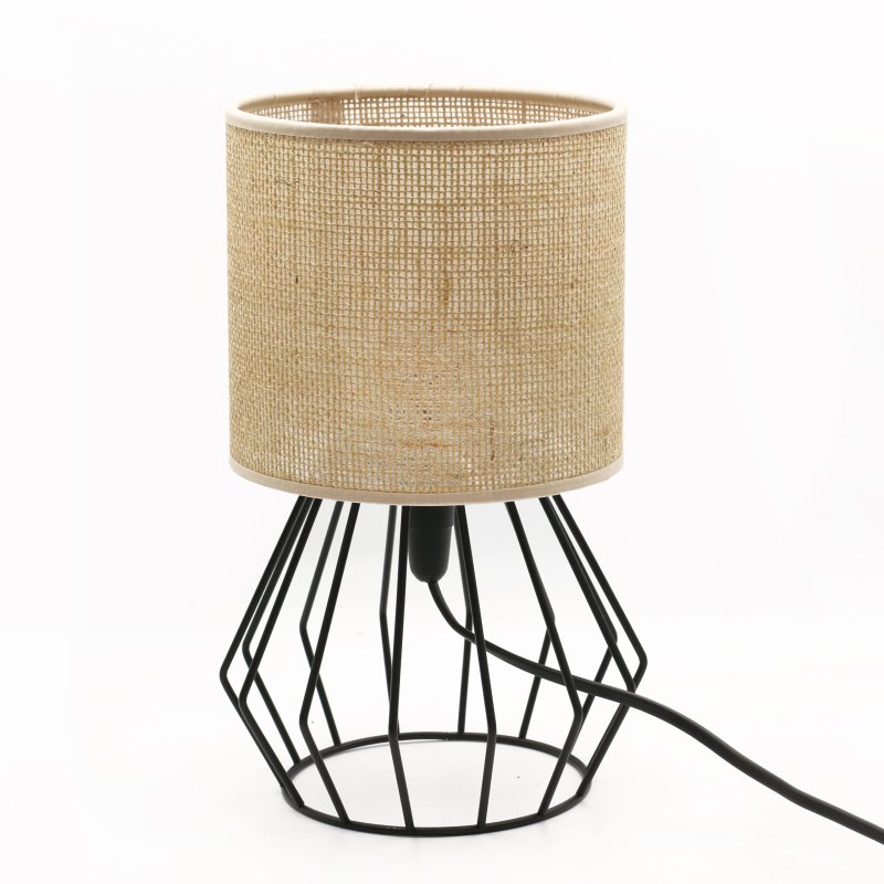 LAMPKA NOCNA STOŁOWA ABAŻUR JUTA DIAMENT E27 MINI