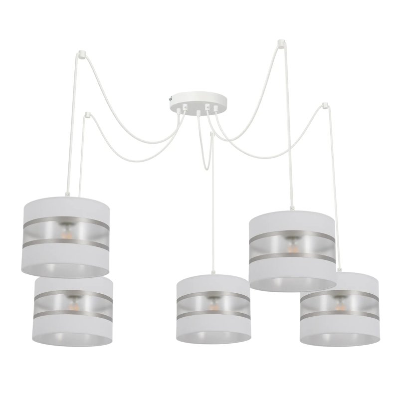 LAMPA SUFITOWA WISZĄCA SPIDER PAJĄK Z KLOSZEM LED ABAŻUR PASY E27 20cm