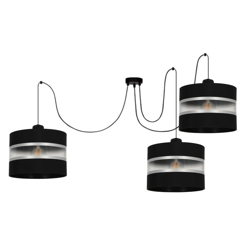 LAMPA SUFITOWA WISZĄCA SPIDER PAJĄK Z KLOSZEM LED ABAŻUR PASY E27 20cm