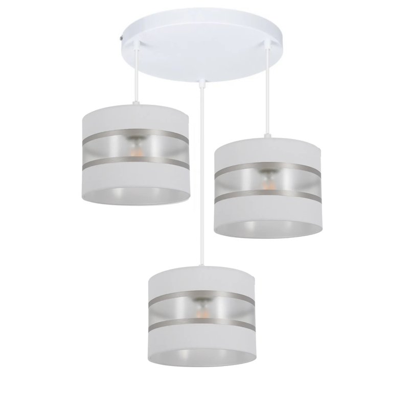 LAMPA WISZĄCA SUFITOWA ŻYRANDOL ZWIS SREBRO DESIGN
