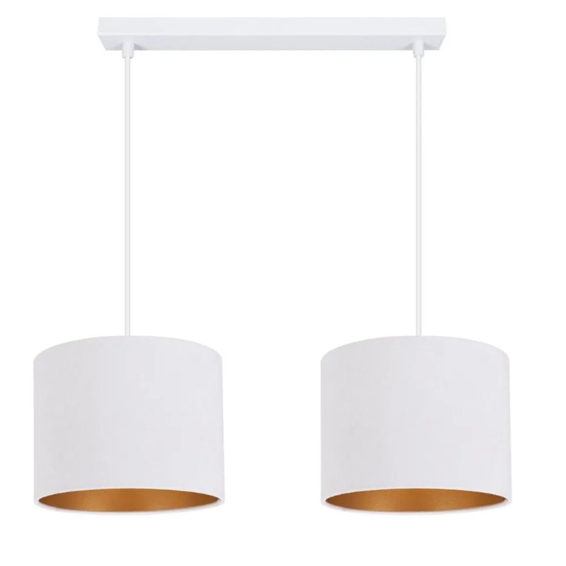 KLASYCZNA LAMPA WISZĄCA ŻYRANDOL ABAŻUR WELUR GOLD 2-pkt 3-pkt