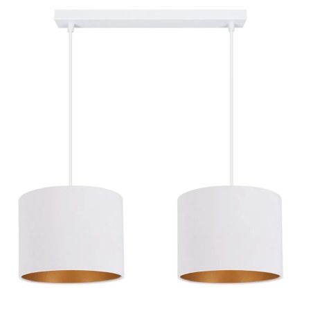 KLASYCZNA LAMPA WISZĄCA ŻYRANDOL ABAŻUR WELUR GOLD 2-pkt 3-pkt
