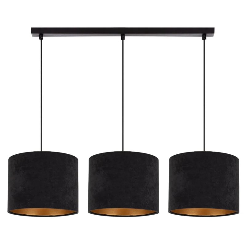 KLASYCZNA LAMPA WISZĄCA ŻYRANDOL ABAŻUR WELUR GOLD 2-pkt 3-pkt