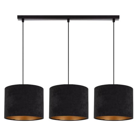 KLASYCZNA LAMPA WISZĄCA ŻYRANDOL ABAŻUR WELUR GOLD 2-pkt 3-pkt