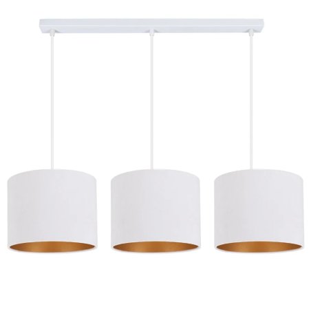 KLASYCZNA LAMPA WISZĄCA ŻYRANDOL ABAŻUR WELUR GOLD 2-pkt 3-pkt