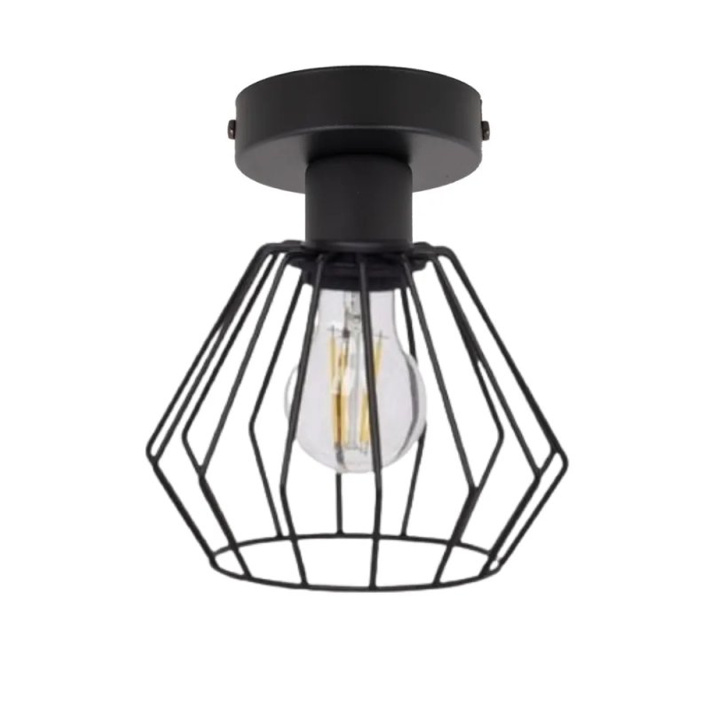 LAMPA SUFITOWA LOFT METAL EDISON CZERŃ LED PLAFON