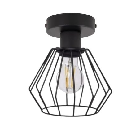 LAMPA SUFITOWA LOFT METAL EDISON CZERŃ LED PLAFON