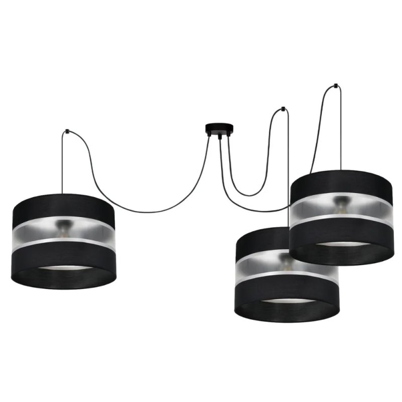 LAMPA WISZĄCA SUFITOWA SPIDER ABAŻUR PASKI 30CM