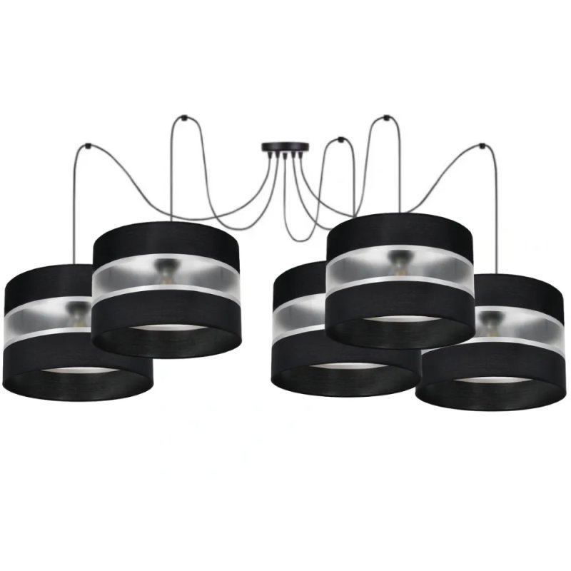 LAMPA WISZĄCA SUFITOWA SPIDER ABAŻUR PASKI 30CM