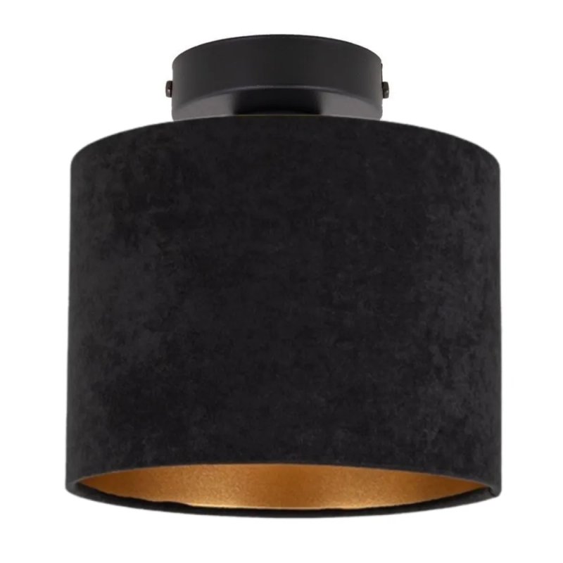 DESIGN LAMPA SUFITOWA PLAFON ABAŻUR ZAMSZ ZŁOTY