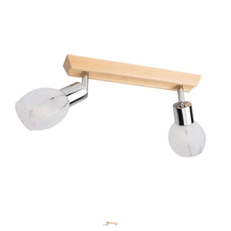 LAMPA SUFITOWA PLAFON DREWNO LISTWA BRZOZA SATYNA REGULOWANA E14