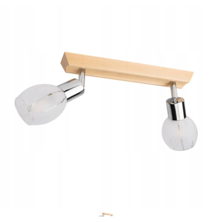 LAMPA SUFITOWA PLAFON DREWNO LISTWA BRZOZA SATYNA REGULOWANA E14