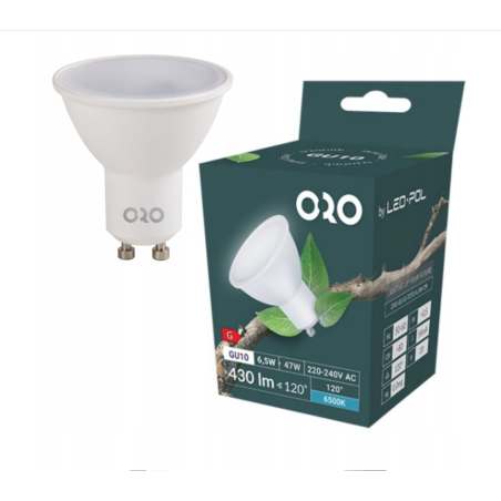 ŻARÓWKA LED GU10 430LM 6,5W CW ZIMNE ŚWIATŁO